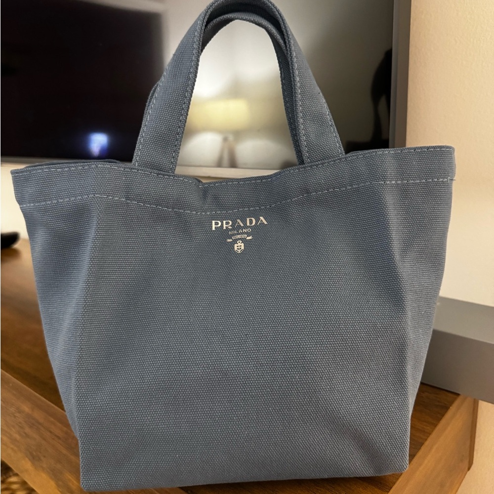 Prada Men's Light Blue Tote / Toiletry Bag